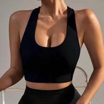 Women's Racerback Sports Bra, Seamless High Support Workout Bra, Wirefree Padded Gym Yoga Bra for Fitness Running S juoda