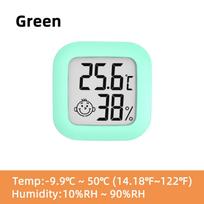 LCD skaitmeninis termometro higrometras vidaus patalpos elektroninis temperatūros drėgmės matuoklis jutiklio matuoklio oro stotis namams žalia