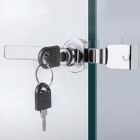 Stumdomų stiklinių durų spyna su raktu Vitrinos spynos Roplių 2mm-6mm Stumdomos langų vitrinos spynos Single Open