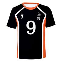 Anime Haikyuu Cosplay Marškinėliai Vyrams Karasuno Aukštoji Mokykla Hinata Shoyo Kageyama Tobio Tinklinio Uniforma Juokingi Marškinėliai Berniukų Drabužiai S