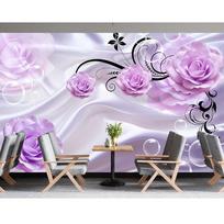 3D Gėlių Violetinės Rožės Sienų Freskos Modernūs Paprasti Romantiški Tapetai Svetainei Miegamajam Namų Dekoravimas 200 cm(W) x 140 cm(H)