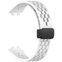Silicone Magnetic Buckle Strap For Huawei Band 11Pro Sport Breathable Watch Band for Huawei Smart Band 11/11 Pro NFC Soft Band Sports Bracelet Loop Huawei Band 11 balta