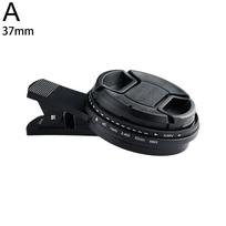 37mm 52mm poliarizuotas išmaniojo telefono objektyvo filtras su spaustuku Samsung iPhone kameros priedams Universalus ND 2-400 CPL filtro spaustukas black