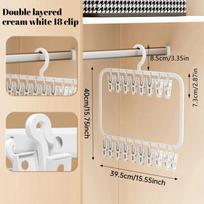 26/18 Clip Laundry Hanger Multi-Layer Drying Rack BPA-Free for Baby Clothes Socks Underwear Heavy Duty for Apartment Nursery Small Spaces Double Layer Random 1PC balta