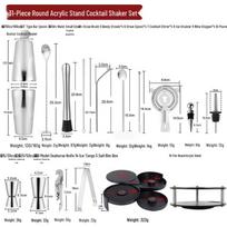 Shangqi 35-Piece Cocktail Bartender Set with Boston Shaker & Acrylic Stand