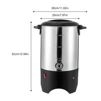 BYMAOCAR Nerūdijančio plieno komercinis kavos virimo indas su filtru ir čiaupu namų vakarėliui, biurui, vestuvėms, 5,2 l / 175 oz, 1000 W sidabras