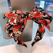 Stunning Women Leopard Print Cloth Knotted Hairbands Multi Layers Bow Knot Headbands for Female Casual Party Holiday Headpiece black