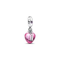 Pandora Murano Širdies Stiklo Pakabukas Unisex pakabukas Sidabrinis 792509C01 Box,F,Silver
