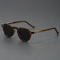 New Retro Rounded Small Frame Sunglasses Personalized High-end Men and Womens Glasses Fashion Trend Anti-ultraviolet Sunglasses