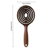 1Pc Boar Bristle Round Detangling Hair Brush for Volume Scalp Care Massage Women Wet Curly Comb Salon Hairdressing Styling Tools ruda