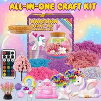 Unicorn Terrarium Crafts Kit for Kids-LED Night Light Up & Remote Unicorn Birthday Gifts Toys for Girls Ages5 6 7 8 9 Christmas