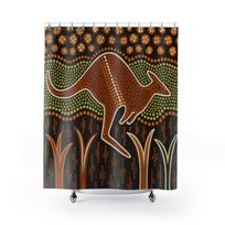 Aborigenų meno kengūros dušo užuolaida su Australijos laukinės gamtos raštu, vandeniui atspari, unikali dovana vonios dekoravimo mėgėjams 90x180cm35x71in