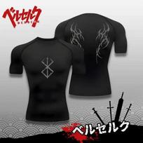 Guts compression shirt berserk anime guts gymwear gymnastics clothing animeshirt compressor or muscle gym aesthetic animewear fo XL