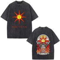 Dark Souls Solaire „Šlovink Saulę“ Dvišalis Vintažinis Žaidimų Marškinėlis L
