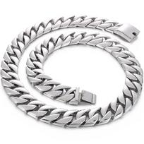 Classic Choker Necklace Man 20MM Width Stainless Steel Cuban Link Chain Necklaces for Men Polished Hip Hop Rapper Jewelry Gifts 55Cm sidabras