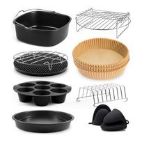 Kvadratinės oro gruzdintuvės priedai, 9 coliai, skirti „Cosori Ninja Phillips Tower Instant Pot Tefal“ ir kt. 5,6–8,3 l „Deep Basket Airfryer“ CHINA