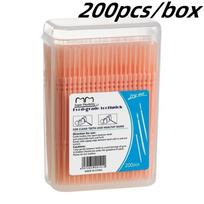 200Pcs/box Toothpick Brush Plastic Disposable Interdental Brush Double Head Dental Floss Stick for Household Oral Cleaning Tool