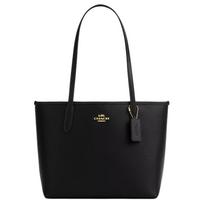 Coach Miesto logotipas Odinė peties rankinė Vidutinė moteriška peties rankinė Juoda CDX83-IMBLK Basic Set (Bag+Dust Bag)