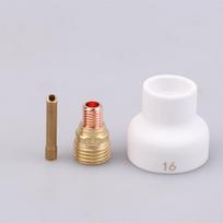 3Pcs Tig Welding #16 1.6/2.4/3.2Mm White Ceramic Nozzle Alumina Cup Kit Torches Wp9 20 25 Stubby Collets Body Gas Lens Sets 2.4mm