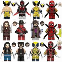 12 vnt. Kolekcionuojamos Superherojų Deadpool Minifigūrėlės Wolverine Gambit Veiksmo Figūrėlės Statybiniai Blokeliai Žaislai