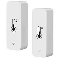 2 vnt. Tuya WiFi temperatūros ir drėgmės jutiklis, patalpų drėgmės jutiklis, maitinamas baterijomis, stebėjimas per programėlę, skirtas Alexa, Google Home, valdymas balsu