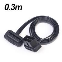 OBD2 automobilio skaitytuvo prailginimo kabelis 26AWG OBD 8 gyslų 16 kontaktų vyriškas ir moteriškas prailginimo plokščias laidas Universal Auto OBD2 prailginimo linija