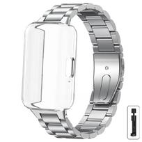 Case+Stainless Steel Strap For Samsung Galaxy Fit 3 Full Protective Screen Case For Samsung Galaxy Fit 3 Metal Band Accessories For Galaxy Fit 3