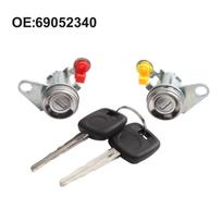 1 pora durų spynų komplektas su raktais, kairė ir dešinė, Toyota Corolla 93-97, 69051-12340 gray