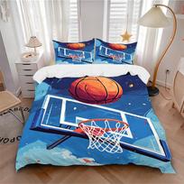 3pcs Basketball Hoop Bedding Set, Includes 1 Comforter + 2 Pillowcases, Without Pillow Inserts, Soft Comfortable, Lightweight Breathable, Pr 135x200cm