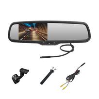 4,3 colio automobilio galinio vaizdo veidrodėlio monitorius su originaliu specialiu laikikliu, automatiškai reguliuojamo ryškumo TFT LCD ekranas arba su galinio vaizdo kamera