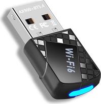 "2-in-1": USB WLAN atmintinė kompiuteriui ir 5.4 "Bluetooth" adapteris, AX900 WiFi6 USB "WiFi" adapteris su dviem dažnių juostomis 2,4 GHz/5 GHz vidine antena 5 dBi, suderinamas su "Windows 11/10/8.1/8/7", skirtas kompiuteriui / staliniam kompiuteriui / n