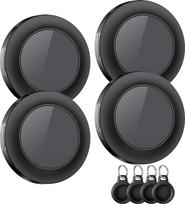 "Air Tracker Tag" 4 vnt., "Air Tracker Tag", suderinama su "Apple" Kur yra? (tik "iOS"), lagamino sekimo įrenginys, skirtas krepšiams / bagažui / raktams, keičiama baterija, atsparus vandeniui pagal IP67, juodas
