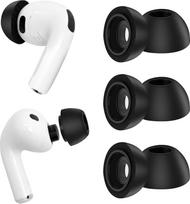 "AirPods Pro 3" (2025) ausinių antgaliai, minkštos atminties putų ausinės "AirPods Pro" 3 kartos ausinėms, be silikono atspaudų, neslidus dizainas, tinka įkrovimo dėklui, 3 poros (L, juoda)