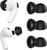 "AirPods Pro 3" (2025) ausinių antgaliai, minkštos atminties putų ausinės "AirPods Pro" 3 kartos ausinėms, be silikono atspaudų, neslidus dizainas, tinka įkrovimo dėklui, 3 poros (M, juoda)