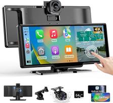 "Alpinetech" 11 colių "Carplay" ekranas ir "Android" automobilio ekranas, automobilis su 4K prietaisų kamera 1080P atbulinės eigos kamera IPS jutiklinis ekranas "Bluetooth Mirror Link" FM AUX "Siri Assistant" 64G TF