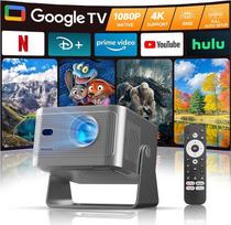 "Alwtniet" projektorius 4K su "Google TV", "Full HD" 1080p mini projektorius Namų kino "Bluetooth" "WiFi" mažas išmanusis trumpo atstumo projektorius Automatinis fokusavimas / 6D krypties korekcija lauke Mobilusis telefonas