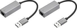 "Amazon Basics" USB 3.0-Gigabit Ethernet adapteris su aliuminio korpusu 5 cm x 2,11 cm x 1,5 cm pilkos spalvos (2 vnt.)