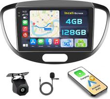"Android 15 4+128G" automobilinis radijas "Hyundai I10 2010" su 9 colių jutikliniu ekranu, automobilinis radijas 2DIN su belaidžiu "Carplay Android Car", FM/RDS radijas BT GPS WiFi atbulinės eigos kamera + mikrofonas