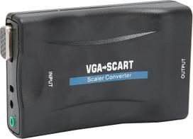 "Annadue" VGA į SCART keitiklio adapteris, HD VGA į SCART vaizdo keitiklio adapteris su nuotolinio valdymo pultu, skirtas HD TV DVD dėžutei, kompiuterio VGA signalas į SCART sąsajos TV signalą (juodas)