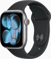 "Apple Watch Series 11" [GPS, 42 mm] aliuminio korpusas kosminės pilkos spalvos su juodu sportiniu dirželiu, S/M (Atnaujintas)