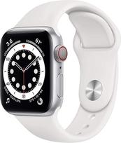 "Apple Watch Series 6" (GPS + mobilusis ryšys, 40 mm) Aliuminio korpusas sidabrinės spalvos su baltu sportiniu dirželiu (Atnaujintas)
