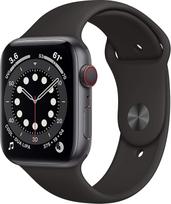 "Apple Watch Series 6" (GPS + mobilusis ryšys, 44 mm) Aliuminio korpusas kosminės pilkos spalvos su juodu sportiniu dirželiu (Atnaujintas)