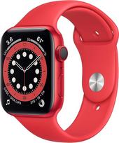 "Apple Watch Series 6" 44 mm (GPS + mobilusis ryšys) - Aliuminio korpusas (prekė) Raudonas "Roy" sportinis dirželis (Atnaujintas)