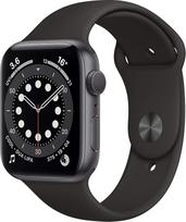 "Apple Watch Series 6" (GPS, 44 mm) aliuminio korpusas kosminės pilkos spalvos su juodu sportiniu dirželiu (Atnaujintas)