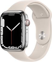 "Apple Watch Series 7" (GPS + mobilusis ryšys, 45 mm) Nerūdijančio plieno sidabrinis korpusas su "Polar Star" sportiniu dirželiu (Atnaujintas)