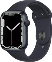 "Apple Watch Series 7" (GPS, 45 mm) aliuminio korpusas "Midnight" su "Midnight" sportiniu dirželiu (atnaujintas)