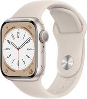 "Apple Watch Series 8" (GPS, 41 mm) "Starlight" aliuminio korpusas su "Starlight" sporto dirželiu, vieno dydžio (restauruotas)