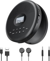 "Arafuna" nešiojamasis CD grotuvas, CD grotuvas "Bluetooth" su įkraunama baterija / garsiakalbiais / ausinėmis / ekranu / apsauga nuo smūgių, kompaktiškas automobiliui, namams ir kelionėms, TF kortelės / AUX, 7 atkūrimo režimai, 5 ekvalaizeriai