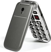 "artfone G3 Grey" - 4G senjorų mobilusis telefonas Sulankstomas mobilusis telefonas be sutarties, pensininkų mobilusis telefonas su dideliais mygtukais, SOS pagalbos iškvietimo mygtukas, įkrovimo stotelė, garsiakalbis, "Quick Force", mobilusis telefonas