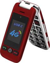 "artfone G6 Pro 4G" atrakintas pagrindinis mobilusis telefonas senjorams, SOS mygtukas, atverčiamasis telefonas, mobilusis telefonas senjorams be SIM kortelės, su dideliu mygtuku, dvigubu ekranu, greičio pasirinkimu, USB-C, įkrovimo stotele, FM radiju